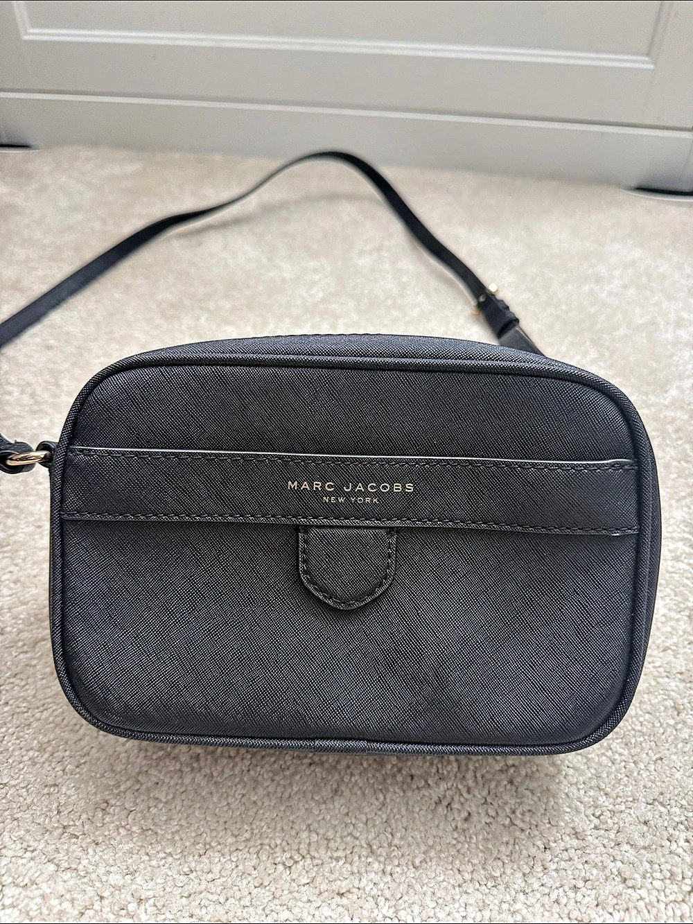 Marc Jacobs Saffiano Leather Crossbody Bag Black